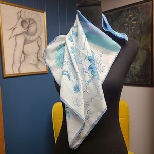 Amazing Vintage Vera Neumann Silky Floral Print Scarf